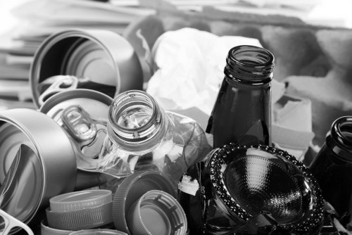 Loaded van arriving at a local transfer station with segregated recyclables